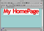 作った文字をPageMillの画面に貼り付けたところ